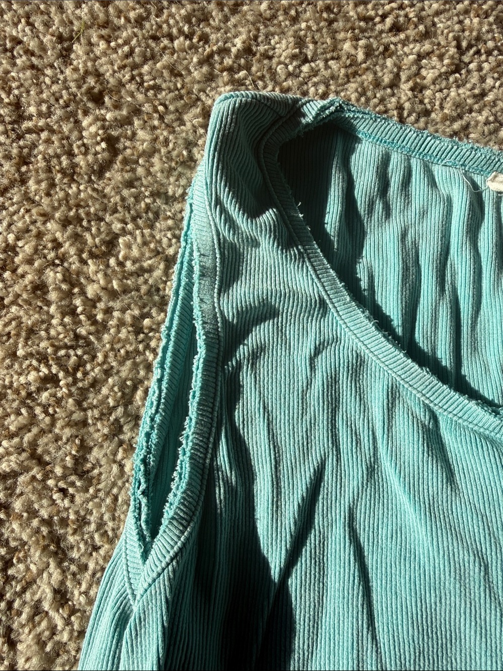 POL Teal Ribbed Button-Front Bodysuit - Picture 3 of 6
